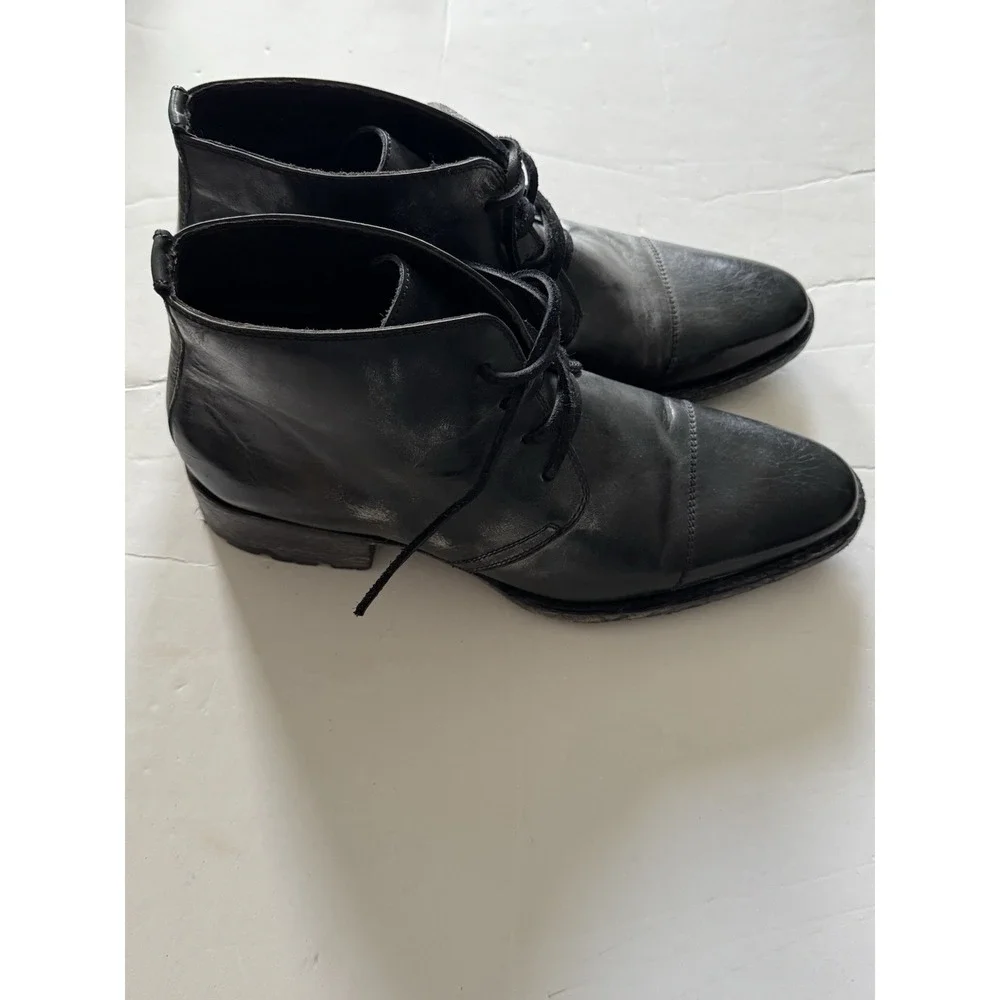 Freebird Men's Size 11 Black Gulch Distressed Cap Toe Lace Up Boots